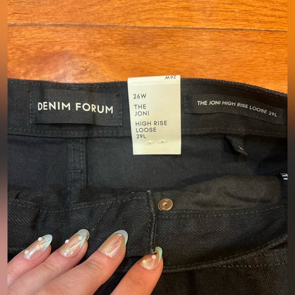 NEW WITH TAGS Denim Forum Black High Rise Loose Joni Jeans - Picture 5 of 7